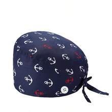 1顶印花护士帽，防尘帽，男女通用，适合医生、医学生、美容师、麻醉师、手术室工作人员，透气吸湿，鲨鱼星空图案，休闲可爱，涤纶材质，护理配件，手术帽，四季皆宜 - A - 查看 6