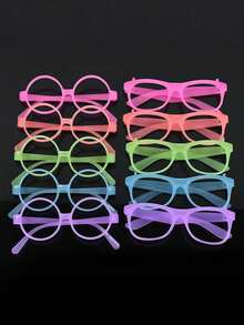 Set de 10 piezas de gafas de plástico luminosas que no requieren energía/Varios colores/Adecuadas para bares, KTV, bailes de graduación y accesorios fotográficos, regalos de fiesta y celebraciones festivas - Ver 2