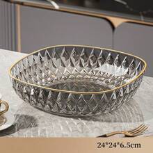 8-9 Inch Handpainted Gold Round Crystal Glass Fruit/Candy Bowl, Elegant Decorative Serving Bowl - Multicolor - View 13