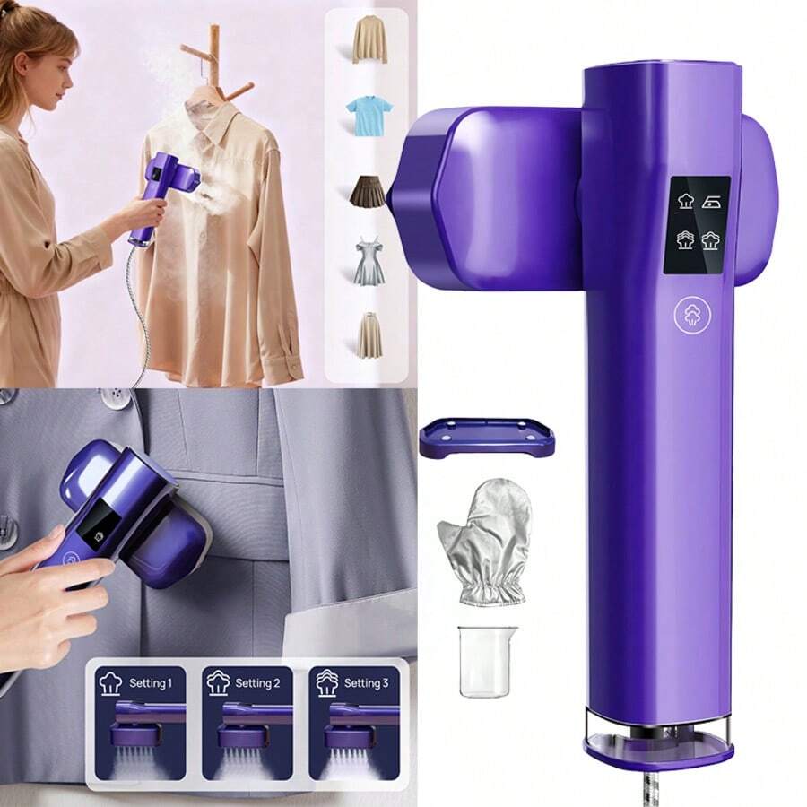 Vandise Compact Portable Steam Iron, 3-Level Temp Adjust, Mini Dual-Function, Dry&Wet, Home Travel Garment Wrinkle Remover