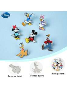 Monogram Disney 1件迪士尼官方授權琺瑯胸針 米奇 米妮 黛絲鴨 唐老鴨 高飛 布魯多 可愛卡通胸針 裝飾徽章 適用於衣服 包包 背包 帽子 頭帶 女性胸針 收藏展示 生日聖誕動漫周邊禮物 - 1 pc - 查看 3