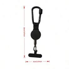 Cordón universal para teléfono con ajuste cómodo y anti-pérdida, con lengüeta retráctil, correa ajustable en longitud para todos los teléfonos móviles, perfecto para senderismo, escalada y actividades al aire libre, regalo de primavera y cumpleaños - Negro - Ver 3