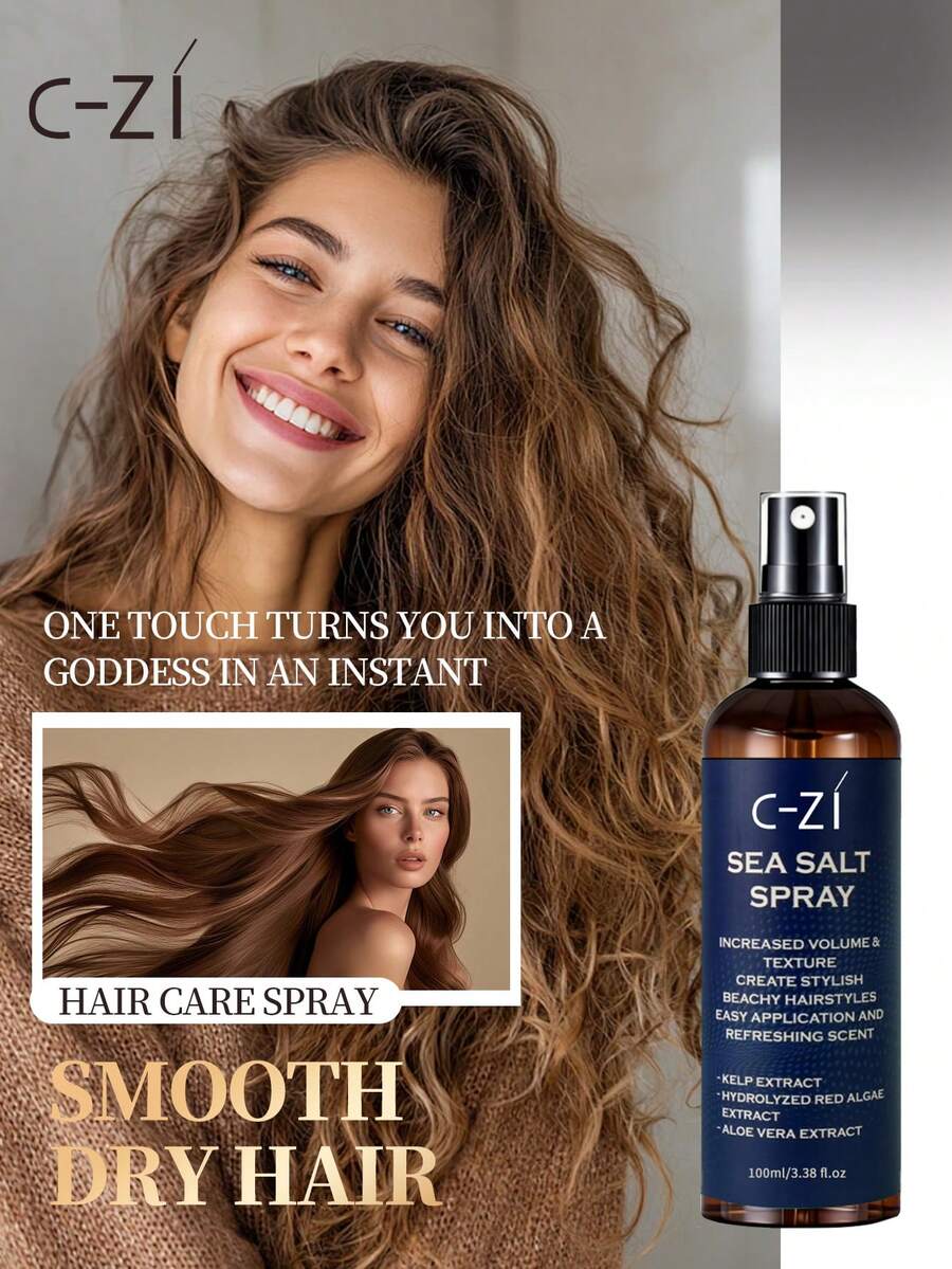 C-ZI 海盐质感喷雾，100毫升/3.38液盎司，清爽蓬松，打造时尚海滩发型，提升秀发光泽 - 100ml - 查看 1