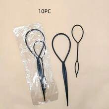 Set de 10 piezas de herramientas para peinado, trenzador de onda espina de pescado, trenza de pulpo, fabricante de trenzas retorcidas para peinado - A-negro - Ver 10