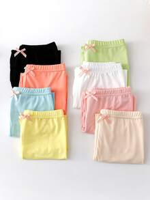 8 chiếc quần legging mỏng màu trơn có viền bèo cho bé gái, mềm mại, thoải mái, kiểu dáng tối giản, dễ phối đồ mặc hàng ngày, thích hợp cho mùa xuân và mùa thu. - Nhiều màu - Xem 9