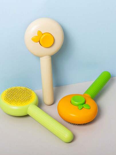 1个宠物梳毛刷，一键式去毛刷，猫狗通用自动去毛刷，毛发清洁工具