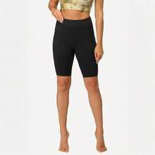 Essential High-Waisted Yoga Shorts - Versatile 1/2/3-Piece With Side Pockets | Stretchy Slim-Fit For Casual Wear, Travel & Light Exercise - 3pcs(black) - 查看 6