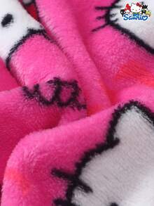 SANRIO [Homely Gents]Women's Winter Hello Kitty Cute Cartoon Flannel Pajama Pants, Soft, Fluffy, Non-Transparent, Suitable For Home Relaxation - Hot Pink - View 5