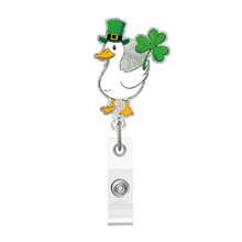 Easter Badge Reels With Alligator Clip Funny ID Badge Holders Cute Bunny Badge Reel Designs Retractable Bow Shape Easter Badge Holder For Nursing Medical Students Nurse Name Accessories For Work - 聖派翠克 982 - 查看 1
