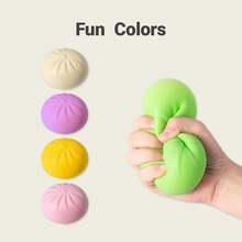 Dumpling Squishy Toy,Large Cute Fingertip Sensory Dough,A Steamed Bun-Shaped Stress-Relieving Toy Suitable For Adults And Veryone,Party Gifts (Purple With Steamer) - 紫色 - 查看 4
