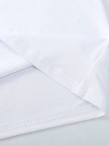 Men's Casual Solid Color V-Neck Short Sleeve T-Shirt, Versatile For Summer - White - View 5