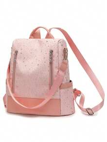 Women's Fashion Large Capacity Anti-Theft Laptop Backpack For Travel - Pink - View 5