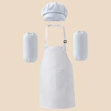 1 Set Kids Chef Hat, Apron And Sleeve Covers 3pcs Set, Adjustable Neck Strap, Suitable For Ages 3-14, For Cooking, Baking, Painting, Training - 3-piece Set Of Hat, Apron, and Sleeves - View 18