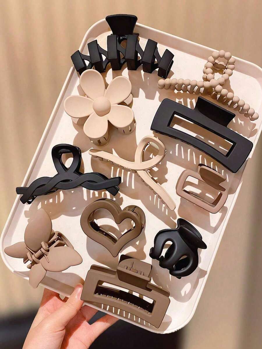 11pcs Fashionable & Elegant Hair Clips Practical & Decorative Gift For Girls, Suitable For Commuting, Casual Occasions, Adding Minimalist Chic - 彩色 - 查看 1