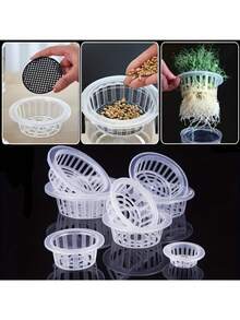 8pcs Planting Baskets, Hydroponic Vegetable Planting Baskets, Plastic Flower Pots, Suitable For Home Balcony Gardening And Nursery Hydroponics, Seedling Trays - A - View 3
