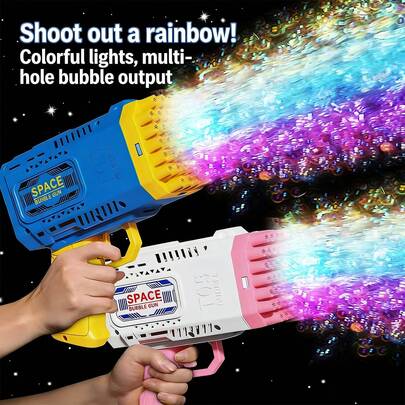 45-Hole Handheld Electric Bubble Machine, Bubble Gun, Party Gift, Birthday Gift, Outdoor Wedding Toy, Children's Toy, Boys & Girls, Outdoor Game, Summer Fun (Bubble Solution Not Included)