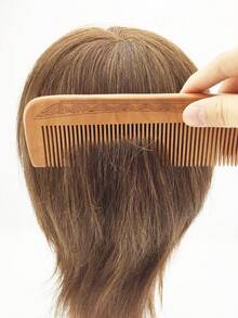 1把加厚桃木美发造型梳，按摩直发手柄 - 黃色 - 查看 5