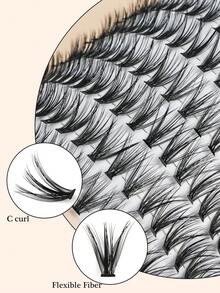 120pcs Eyelash Clusters, 20D Faux Mink Lash Extensions, C Curl 10mm 0.07 Thickness, Portable & Easy To Use, Suitable For Girls To Enlarge Eyes - C - View 3