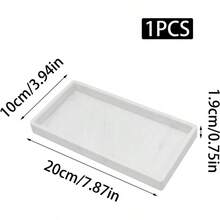 8 Inch Marble Bathroom Tray Counter Silicone Vanity Perfume Soap Dispenser Decorative Tray, Marble Color - 大理石 - 查看 3