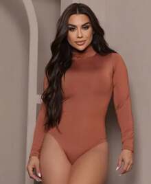 BODY HIGH NECK LONG SLEEVE CACHARREL SECOND SKIN - Óxido marrón - Ver 3