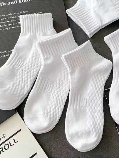 5 pares de calcetines deportivos blancos y negros para hombres, transpirables y suaves, cómodos, adecuados para tenis, baloncesto, correr, uso diario, aptos para adultos y niños