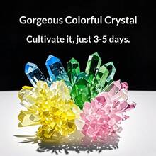 Kit de experimento científico de crecimiento de cristales DIY para estudiantes, interacción familiar divertida, experimento químico, principio de crecimiento de cristales - Multicolor - Ver 2