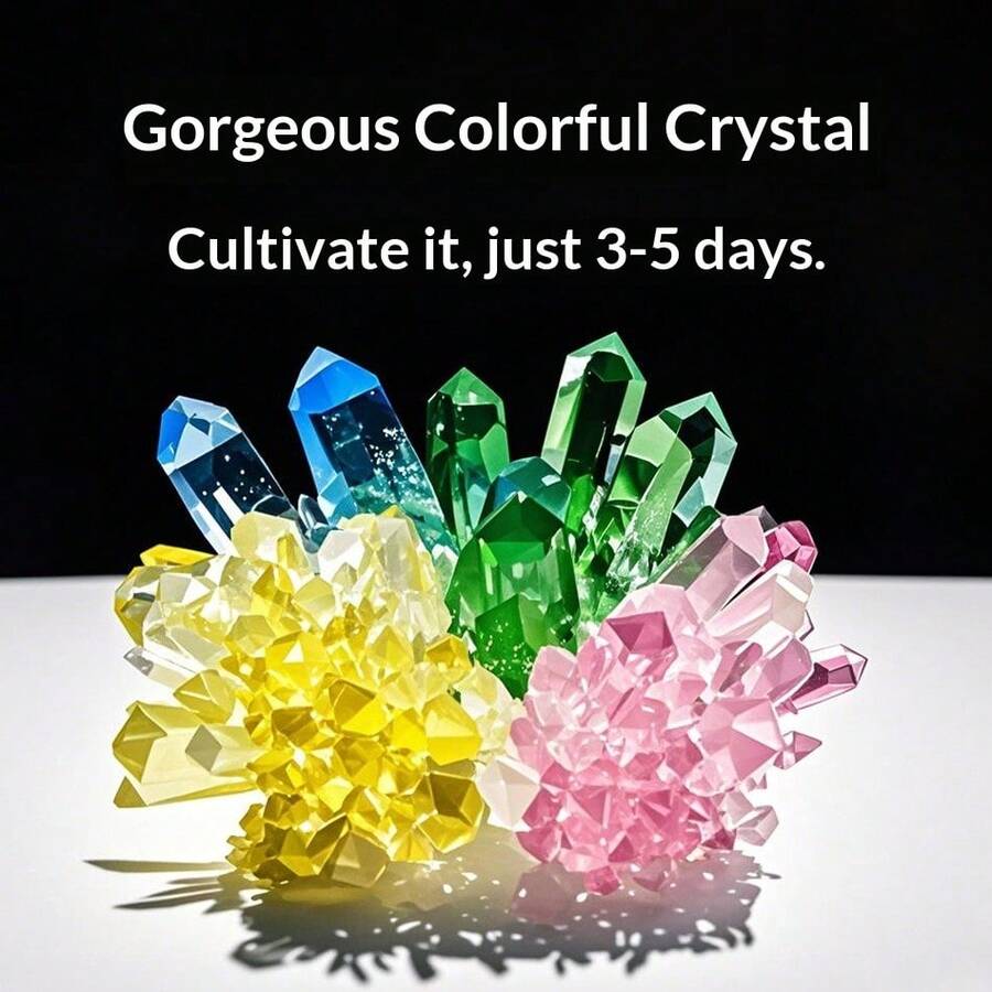 Kit de experimento científico de crecimiento de cristales DIY para estudiantes, interacción familiar divertida, experimento químico, principio de crecimiento de cristales