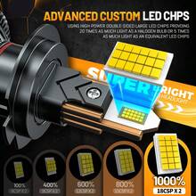 DrViAion 2 支装升级版 6 根铜管 H7 LED 大灯灯泡，适用于 H1 H7 H11 9005 9006 H4，160000 流明，280 瓦，6000K 冷白光，采用高功率 7585CSP 芯片，1:1 精准光型，亮度提升 2200%，安装简便 - A - 查看 3