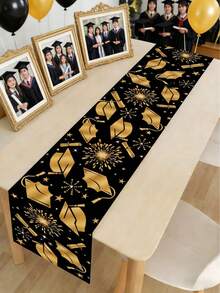 1 chiếc khăn trải bàn trang trí tốt nghiệp, khăn trang trí bàn dài tốt nghiệp, khăn phủ bàn họa tiết mũ tốt nghiệp pháo hoa đen vàng, trang trí bàn tiệc tốt nghiệp năm 2026, đồ dùng tiệc tốt nghiệp, trang trí nhà bếp và phòng ăn mùa tốt nghiệp, tốt nghiệp năm 2026, trang trí nhà cửa, quà tặng gia đình nhân dịp lễ tốt nghiệp, trang trí trung tâm bàn, trang trí bàn ăn, khăn trải bàn chủ đề tốt nghiệp, phụ kiện trang trí tiệc, quà tặng tiệc, quà lưu niệm tiệc, đạo cụ chụp ảnh. - Mũ pháo hoa đen vàng - Xem 5