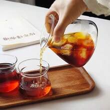 1pc Japanese Ins-Style Glass Coffee Pot, Niche Creative Coffee Cup, Minimalist Hand-Drip Coffee Sharing Pot, Tasting Cup - Transparent - View 1