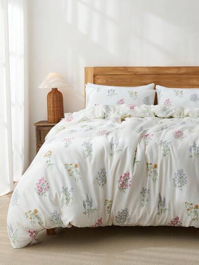 纯棉印花被套套装（不含被芯），柔软透气，提升睡眠质量，送给父母和朋友的礼物，包含：1 个被套，2 个枕套，可选尺寸：特大号、大号、标准双人床、单人床，适合宿舍、开学季等场合。