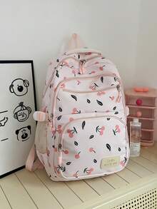 Classic Large Capacity Versatile Fashionable Backpack Set Of 3, Suitable For Graduation, Back To School, And Travel - Pink - View 2