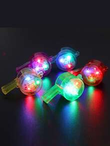 8pcs Luminous Whistle, Glow Party Favors, Neon Whistle Wholesale For Party Supplies, Theme Party Gifts, LED Whistle With Lanyard, Flashing Glow Whistle In The Dark, Suitable As Adult Birthday Party Gifts, For Adult Use Only - Multicolor - View 9
