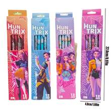 1/2/3/4pcs K-POP Witch Hunt Girl Group 12pcs 2B Pencils, Student Writing Stationery, Sketching Drawing Pencils, Kindergarten Handwriting Pencils, Student Prizes - Rectangle - View 9