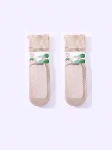 1/5/10/20/30 Pairs Lace Trim Silky Socks With Non-Slip Grip, Loose Fit Ankle Socks For Pregnant Women & Elderly - Multicolor - View 14