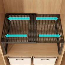 2 piezas/1 pieza Estantería telescópica multifuncional para almacenamiento - Un estante de metal resistente y ahorra espacio con altura ajustable, perfecto para el hogar, la oficina, el comercio minorista, la cocina, el dormitorio, el escritorio, el zapatero, la estantería, los estantes del armario, la organización y el almacenamiento del armario, la distribución del hogar, diseño elegante, estructura duradera, fácil instalación, ayuda con el almacenamiento en el hogar y la oficina - Ver 7