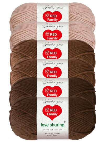 300克/6支装柔软舒适的腈纶纱线套装 - 非常适合DIY钩针和编织项目，手工制作，情人节的绝佳礼物