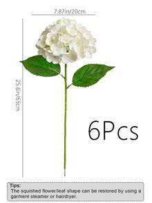 1/3/6支装 7.9英寸仿真白色绣球花束，高品质仿真花，适用于DIY婚礼花环、婚礼装饰、房间装饰、新娘捧花、生日派对、户外家居装饰、节日礼物，也适用于家居、餐厅、卧室、节日生日派对、户外花园装饰、春季装饰、花园装饰 - 白色 - 查看 13