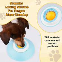 Dog Lick Bowl,Dog Lick Toy For Dogs & Cats With Non-Slip Base,Dog Licking Bowl With Ball,Dog Licking Toys For Dogs With Anxiety,Slow Feed Liquid Dog Bowl For Liquid & Soft Food(Yellow) - màu xanh da trời - Xem 6
