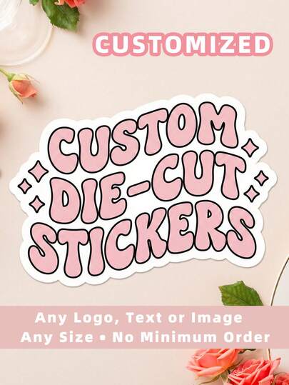 1-240pcs Customized Die-Cut Stickers, Customized Logo Stickers, Personalized Text Stickers, Customized Image Labels, Mailing Labels, Order Stickers, Multi-Size Waterproof & UV-Resistant Stickers, Suitable For Parties, Business, Weddings, Birthdays And Other Occasions, Unique Personalized, High Quality, Great Gift For Son, Daughter, Classmates, Friends, Family, Parents, Teachers, Colleagues, Applicable For Various Festivals And Daily Use