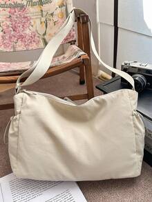 1pc Nylon Crossbody Bag, Casual Shoulder Bag, Versatile Daily Use Messenger Bag, Lightweight Peach Tree Sling Bag For Men - Multicolor - View 11