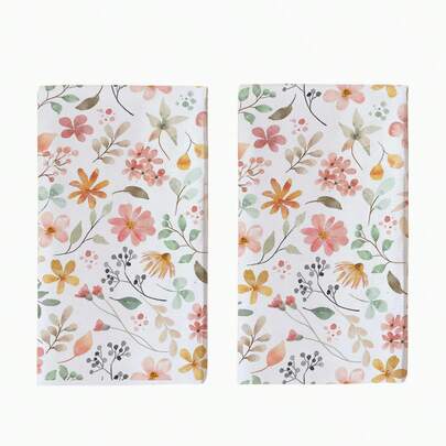 2条春季花卉印花餐巾，家居装饰厨房烹饪烘焙清洁布，超强吸水超细纤维可水洗毛巾，春季厨房卫浴用品，乔迁礼物，40*60厘米