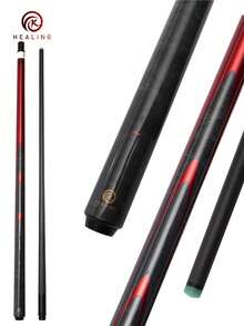 okhealing 1/2 Split Billiard Cue Stick Pro Taper Carbon Fiber Pool Cue 12.9mm Tip Length 147cm/58in Uni-Loc Pin Or 3*8-3 Joint 19Oz Can Install Counterweight Screws - Red - View 1
