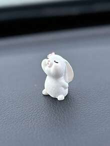 1个兔子与花朵硅胶蜡烛模具 DIY香薰蜡石膏扩散器家居装饰配件 - 白色 - 查看 5