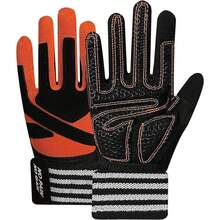 FINGER TEN 举重手套 - 全指保护，防滑抓握，腕部绑带支撑 - 成人，男女通用 - 健身手套 - 橘色 - 查看 2