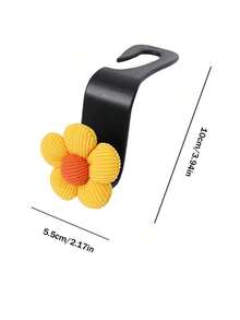 2pcs Car Hook Multifunctional Elegant Small Flower Backrest Storage Car Interior Supplies - 米色五瓣花 - 查看 8