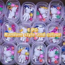 2/5/6 Pcs DIY Handcraft Set - Graffiti Doll Keychain, Colorful Bear Shaped Keyring | Material: Plastic | Set Includes: 1 Bear Blank + 3 Color Paints + 1 Stirring Spoon + 1 Keychain | Random Color | Enhance Creativity And Hands-On Ability | Suitable For Party Games, Classroom Rewards, Holiday Gifts - Multicolor - View 6