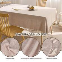 Mantel de Lino Impermeable al Aceite y Resistente a Las Manchas Estilo Borla Adecuado para la dracin de la Mesa Familiar Fiesta de Vacaciones etc Color t lechosoDecoración de cuarto, Muebles, Herramientas para hombre, Muebles para cuarto - [AUTOMÓVIL CLUB BRITÁNICO - Ver 6