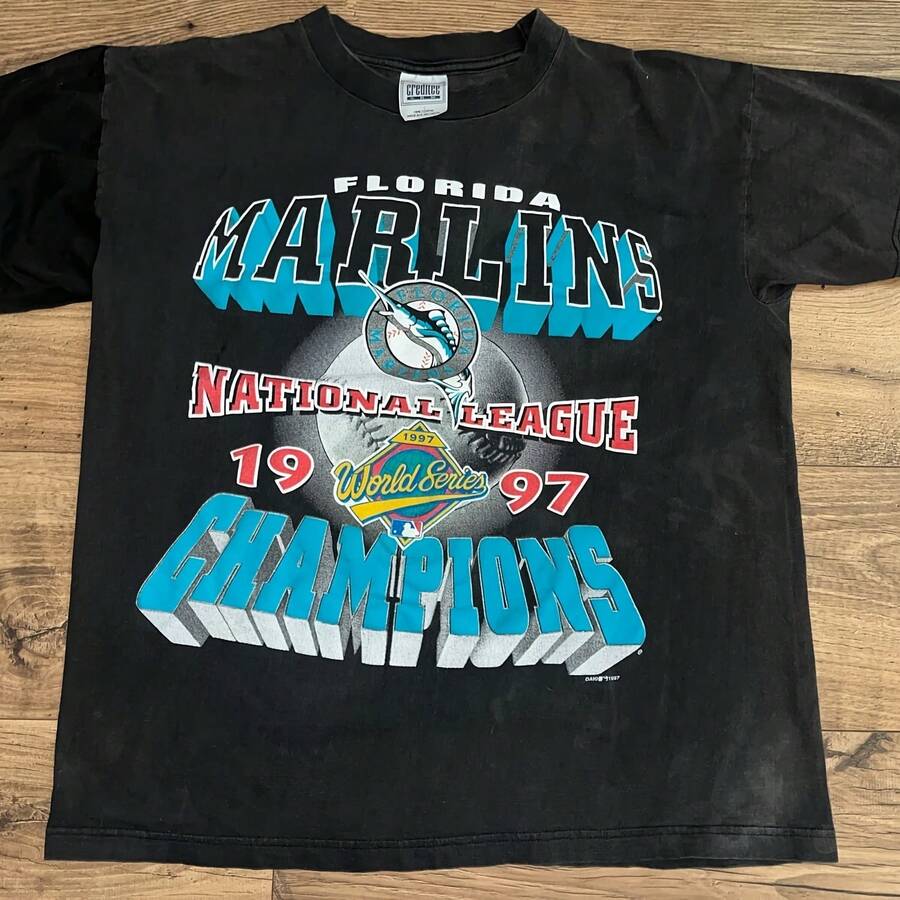 Vintage Florida Marlins National League 1997 S Baseball T Shirt - 款式1 - 查看 1