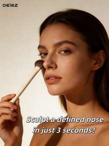 OEIEZ 鼻部轮廓刷、半扇形鼻影刷、斜角遮瑕刷、眼下腮红刷、高光刷，适用于液体、膏状、粉状化妆品 - 彩色 - 查看 10